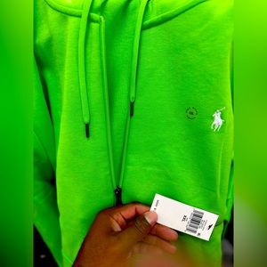 Polo hoodie  (lime green) 2X